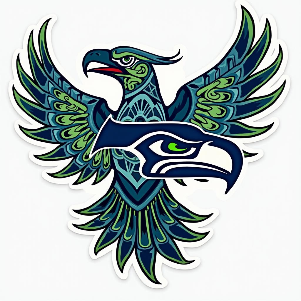 Seattle Seahawks Logo: Abstract Tribal Bird of Prey