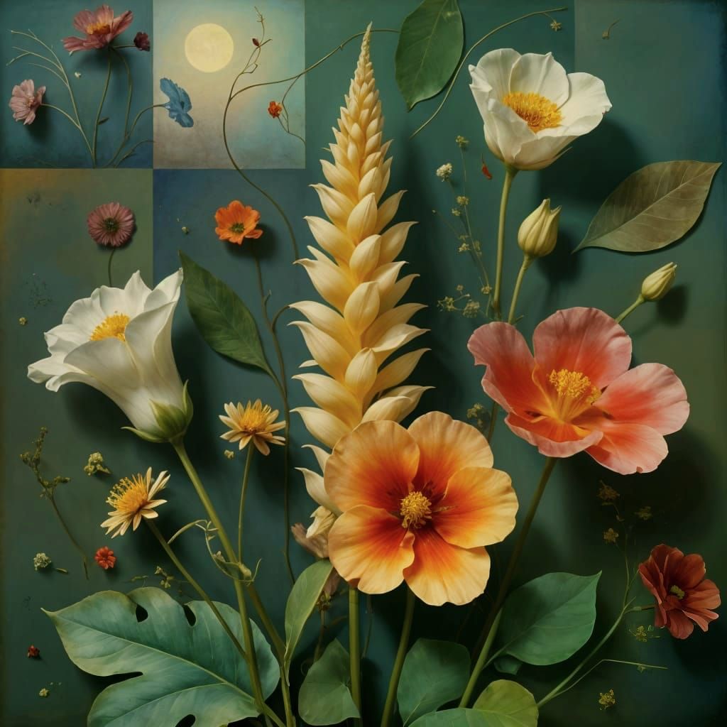 Surreal Botanical Dreamscape in Soft Gradient Hues