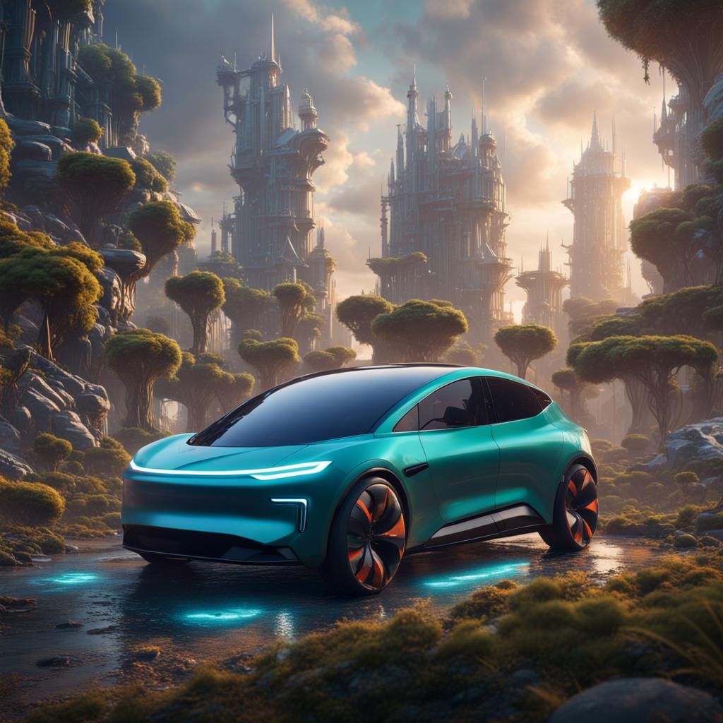 Electric Cars for Future Energy: Digital Matte Painting