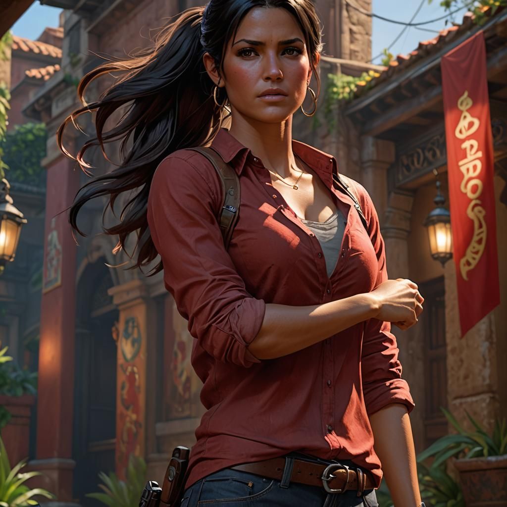 Hyper-Detailed Concept Art Portrait in Triadic Colors