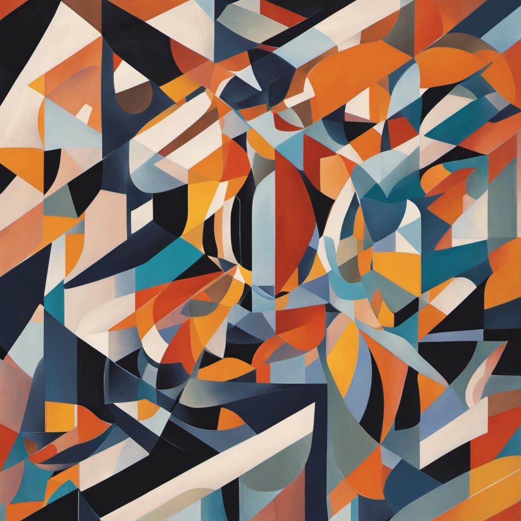 Cubist Walk in Geometric Fauvism Style