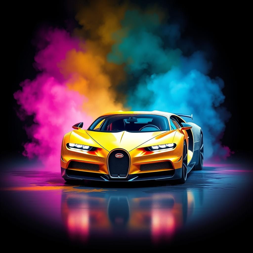 Futuristic Bugatti Tourbillon Coupe in Photorealistic Style