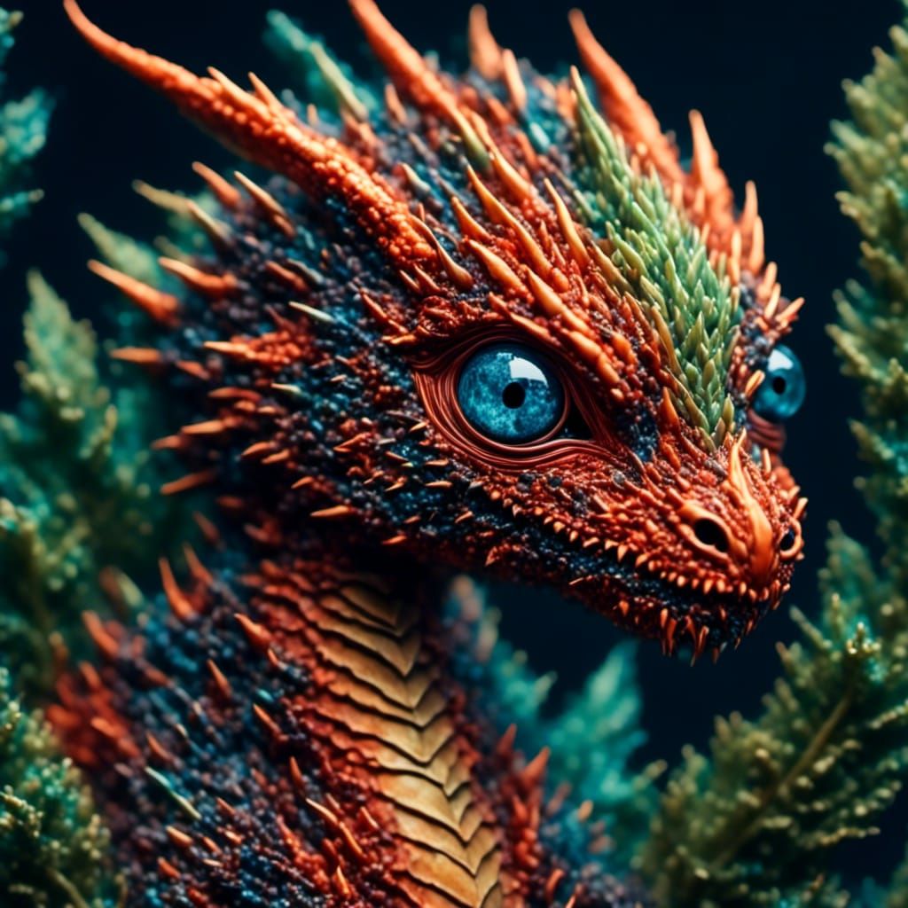 Ornate Leaf Dragon Hatchling Microportrait