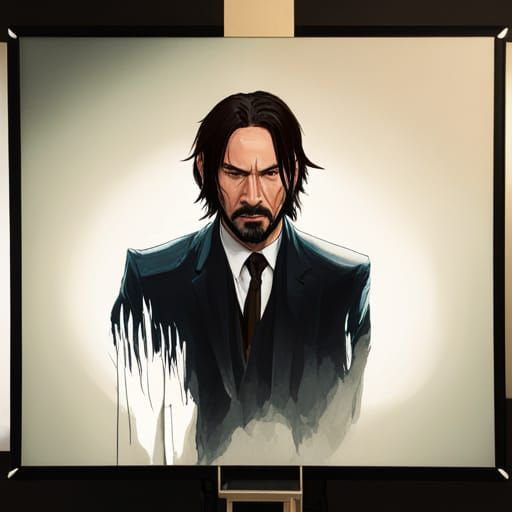 John Wick Self Portrait in Studio Ghibli Style