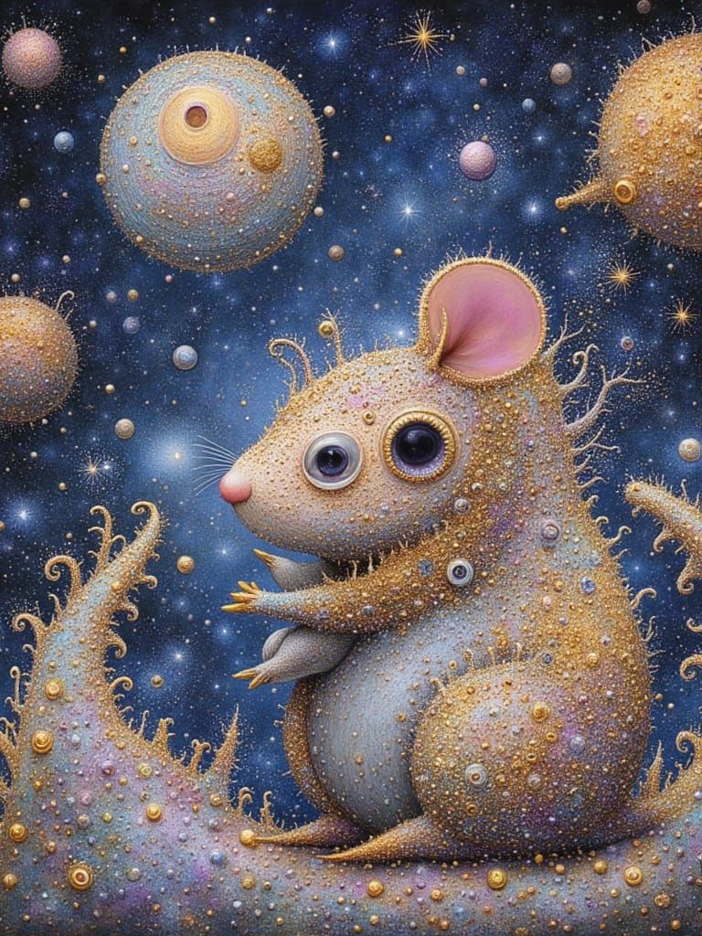 Chibi Mouse Isekai Character in Steampunk Anime Style