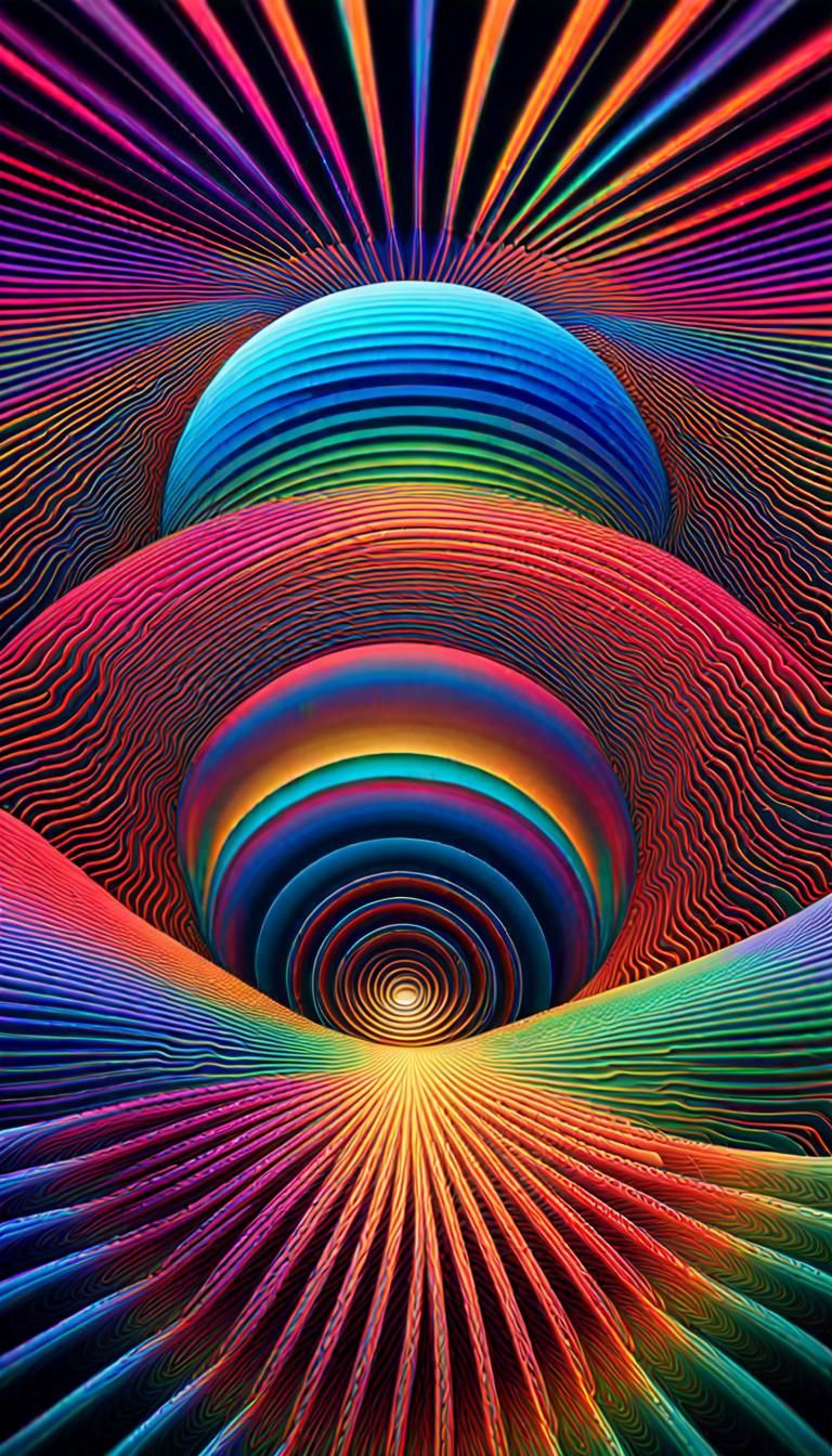 Hyperdimensional Sphere in Psychedelic Digital Art