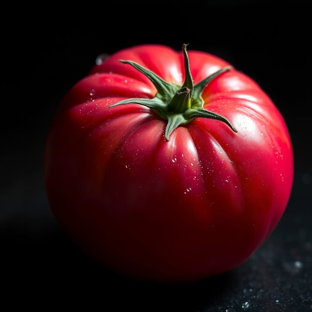Electric Pink Tomato in Hyperrealistic Style