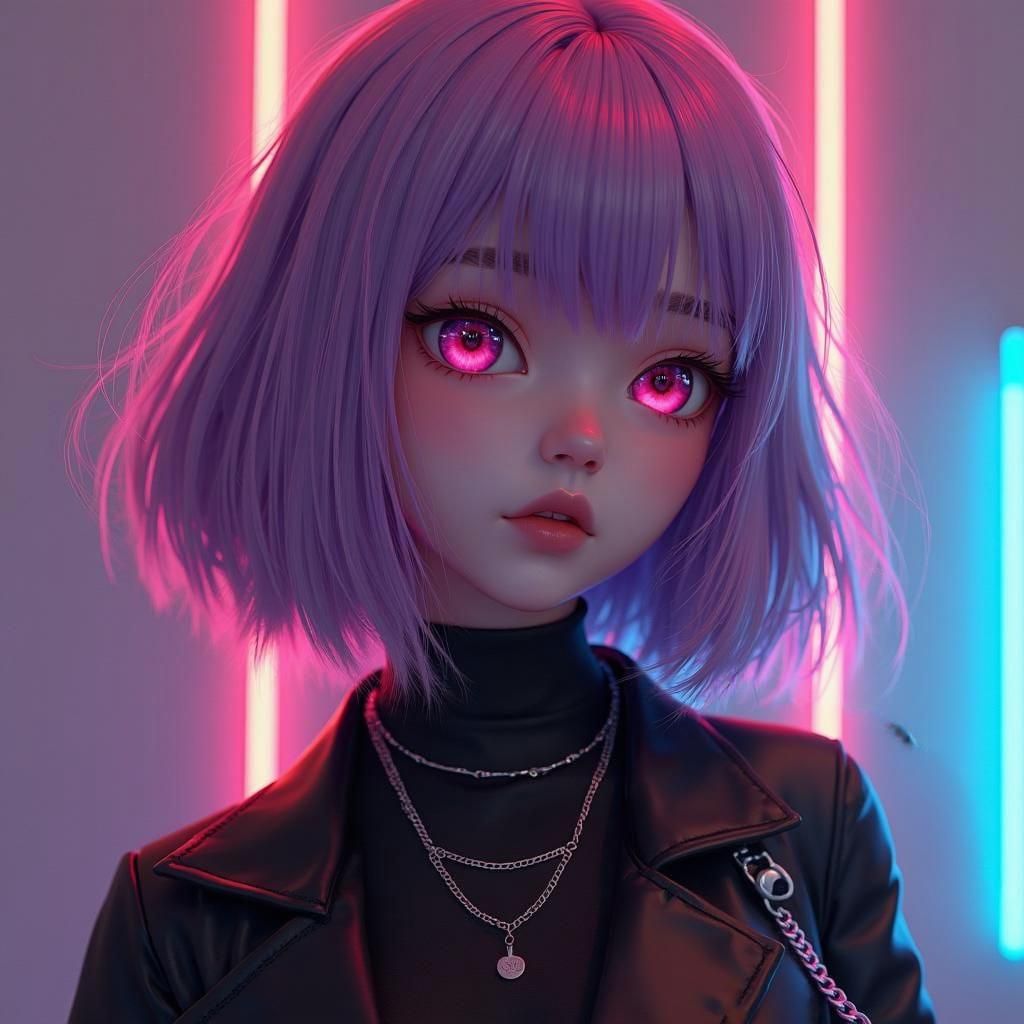 Emo Roblox Girl in Detailed 3D Anime Art