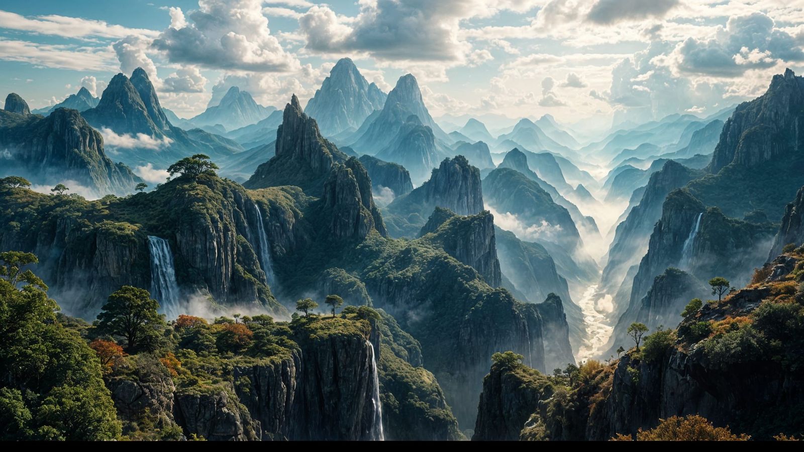 Ethereal Floating Mountains in a Cinematic Landscape