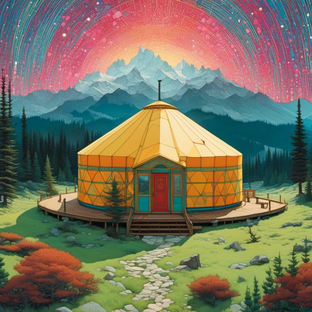 Futuristic Space Yurt in Sci-Fi Style