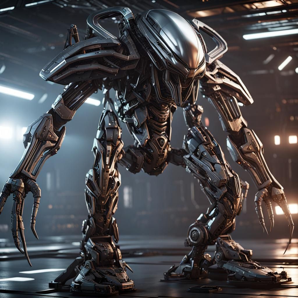 Epic Alien vs Predator Battle in Sci-Fi Style