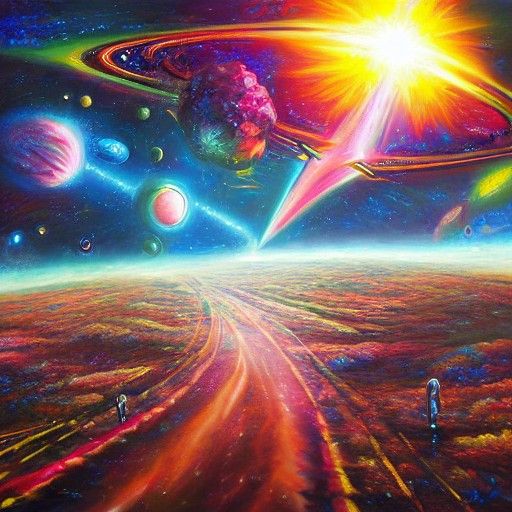 Cosmic Robot Revolution: Retro Sci-Fi Poster Art