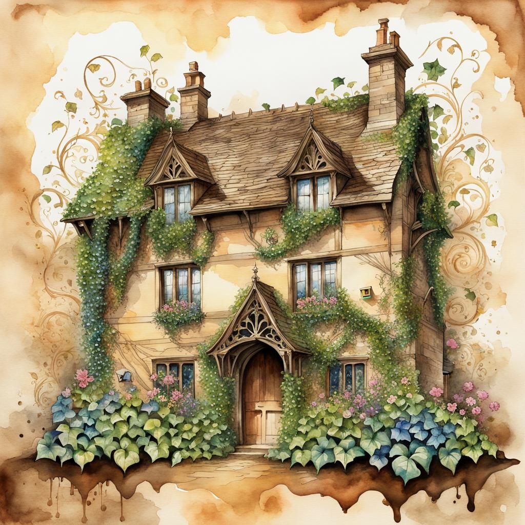 Grunge Mixed Media Encaustic Painting on Parchment