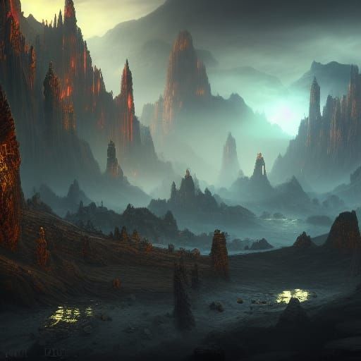 Fantastical Matte Painting in Deep Color