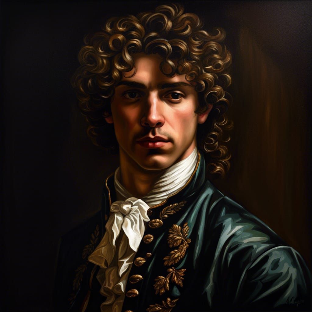Aristocratic Man Portrait in Chiaroscuro Lighting