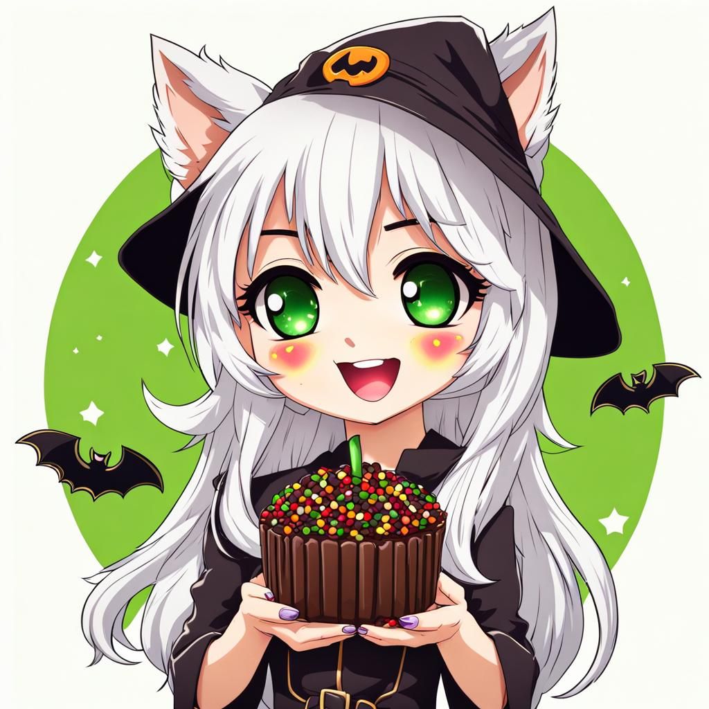 Wolfie with a Chocolate Cake