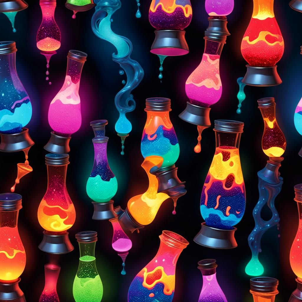 Bright Neon Lava Lamp with Flowing Colors