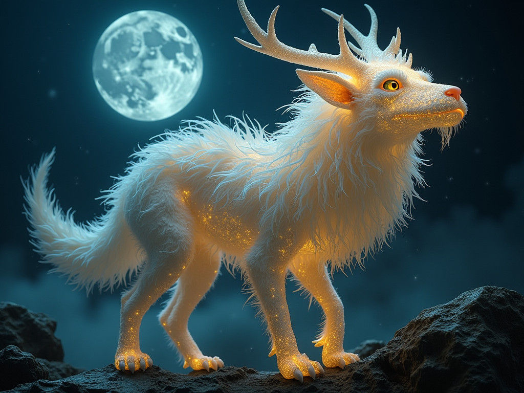 Glowing Infaunal Creatures in Moonlit Hyperborea