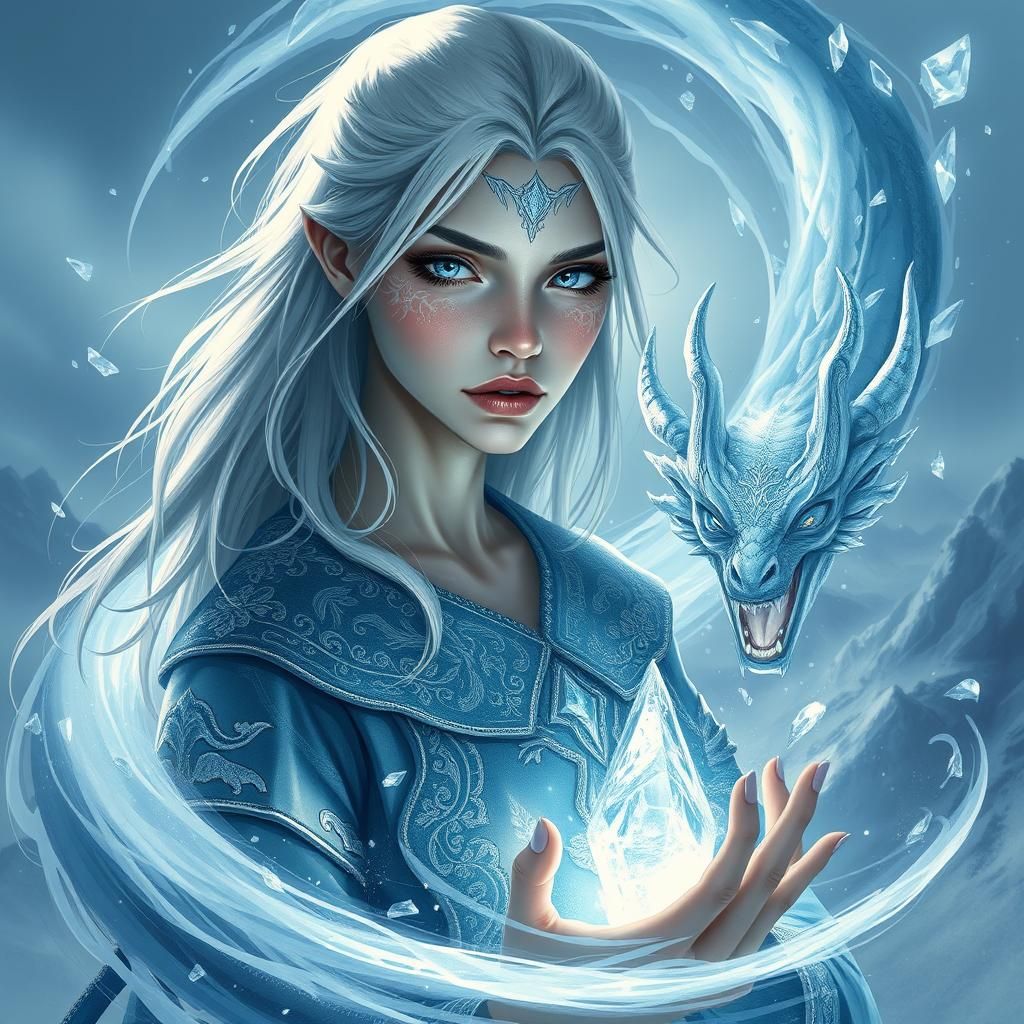 Icy Dragon Summoning by High Elf Sorceress