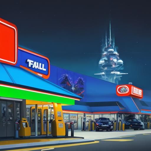 Alien Squirrel Refuels Spaceship in Cubist Futurism