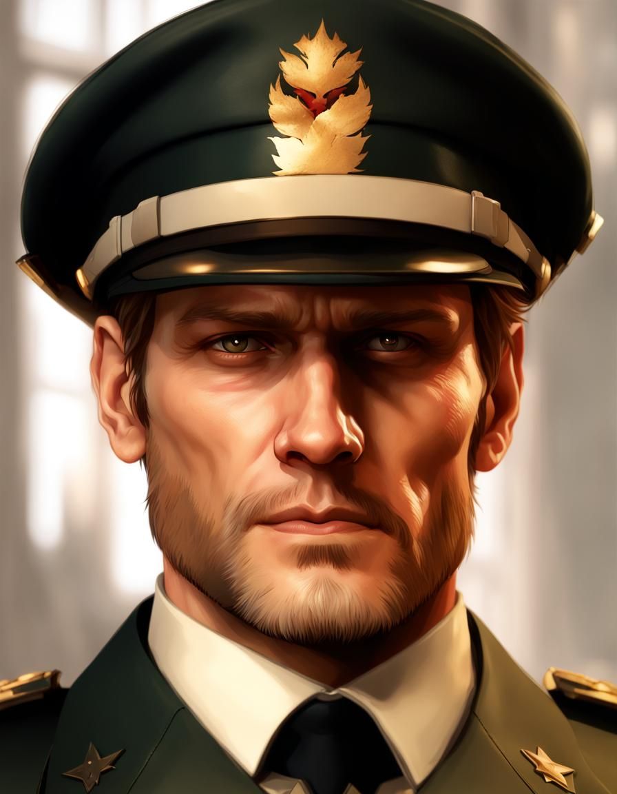 Col. Roy Campbell Portrait in Art Nouveau Style