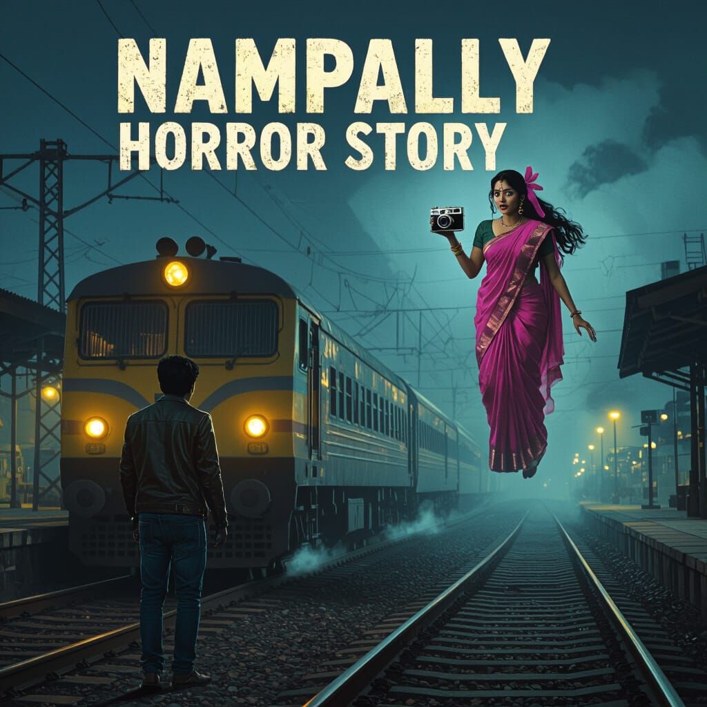 Eerie Indian Railway Station at Midnight