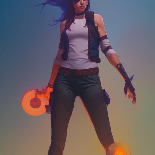 Kate Bishop in Sci-Fi Style, Digital Art