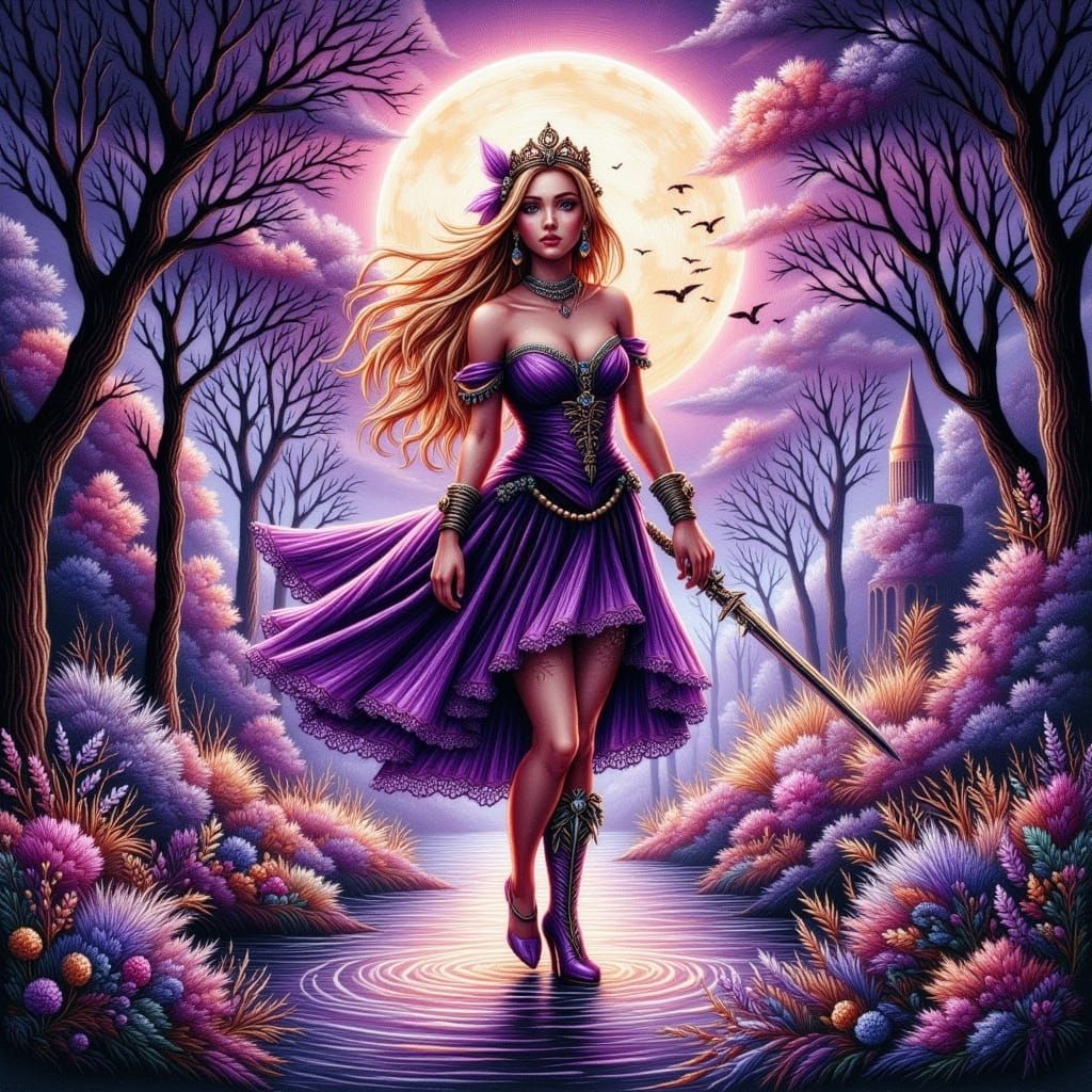 Amethyst Princess of Gem World in Detailed Matte Painting