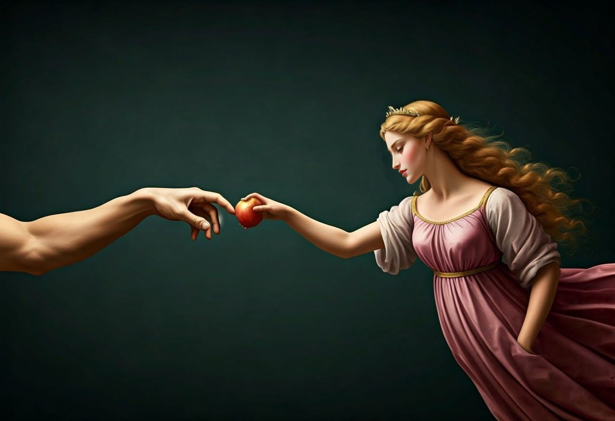 Artistic Renaissance Beauty Receives a Gift in a Gallery