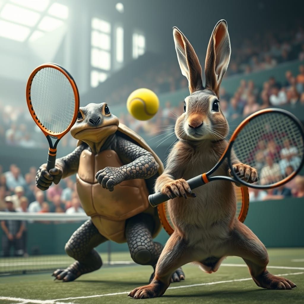 Tortoise and Hare in High-Action Tennis Match