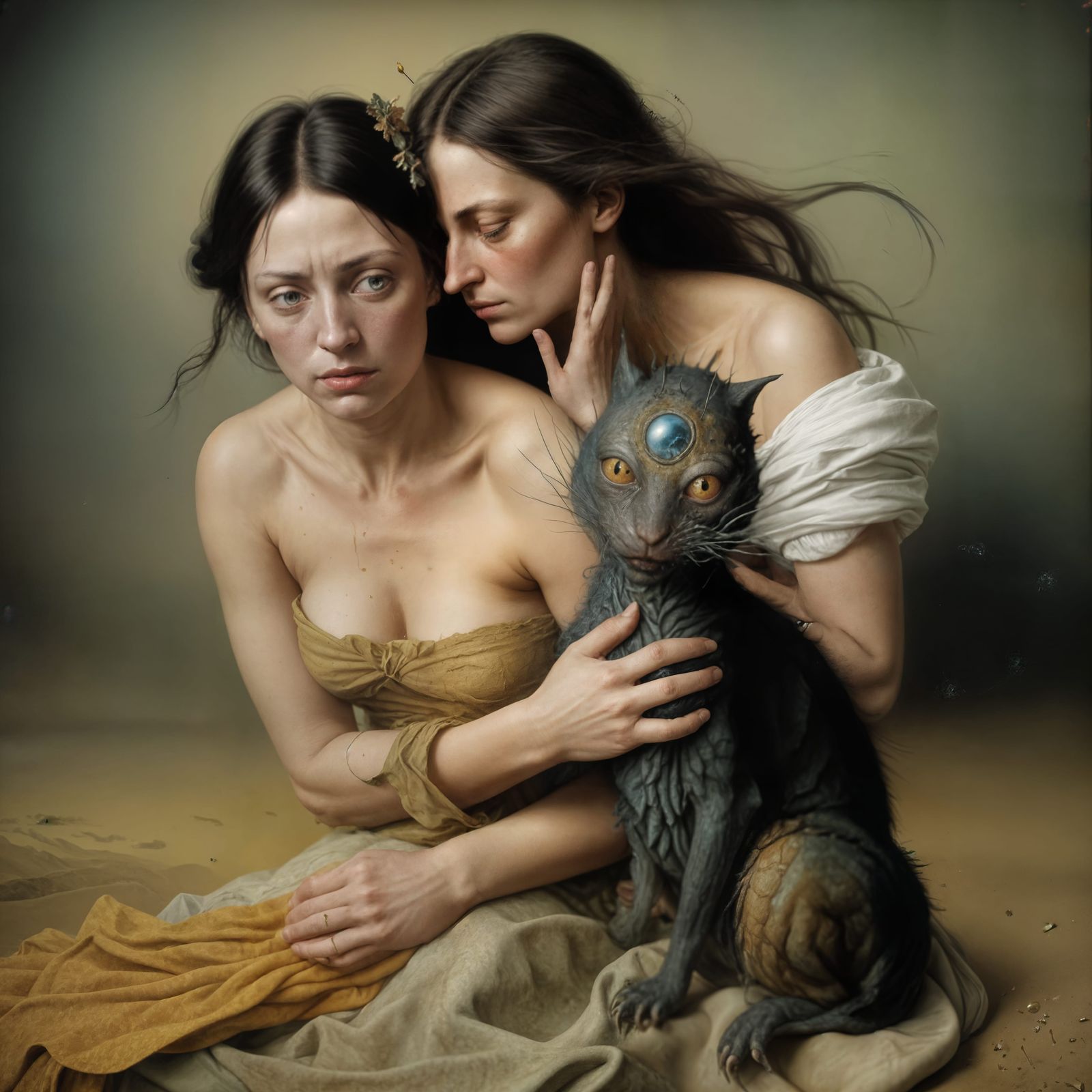 They Love each other, but the Cat abides only one of them... feeling is mutual.