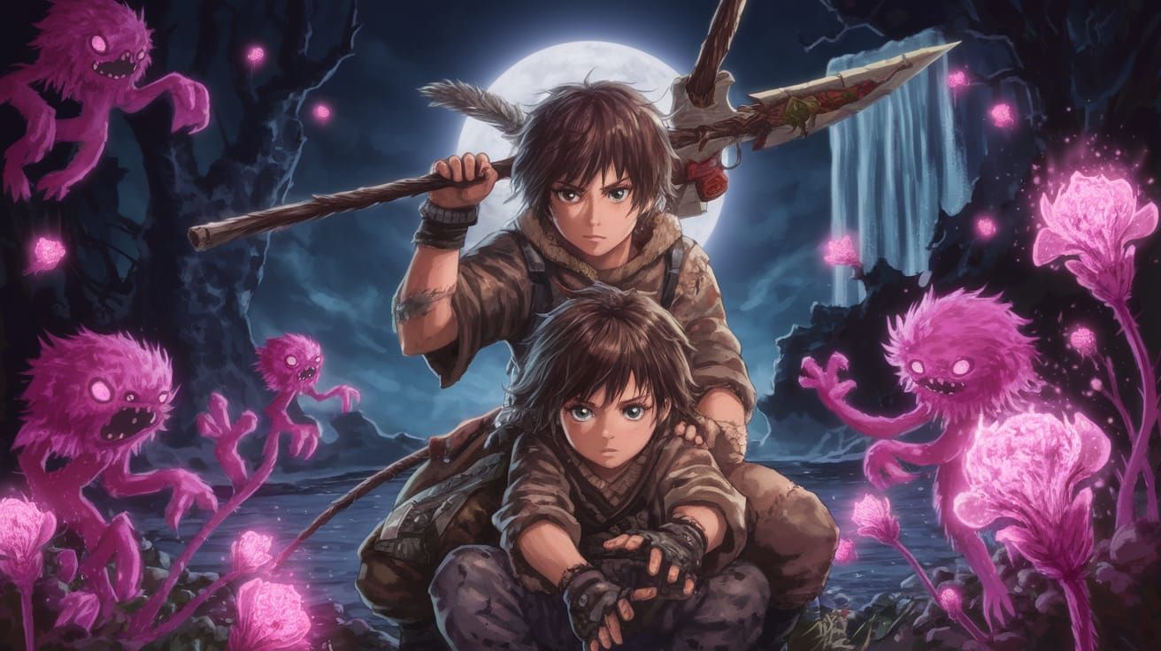 Anime Adventurers Stand Guard Against Mutant Pink Monsters i...