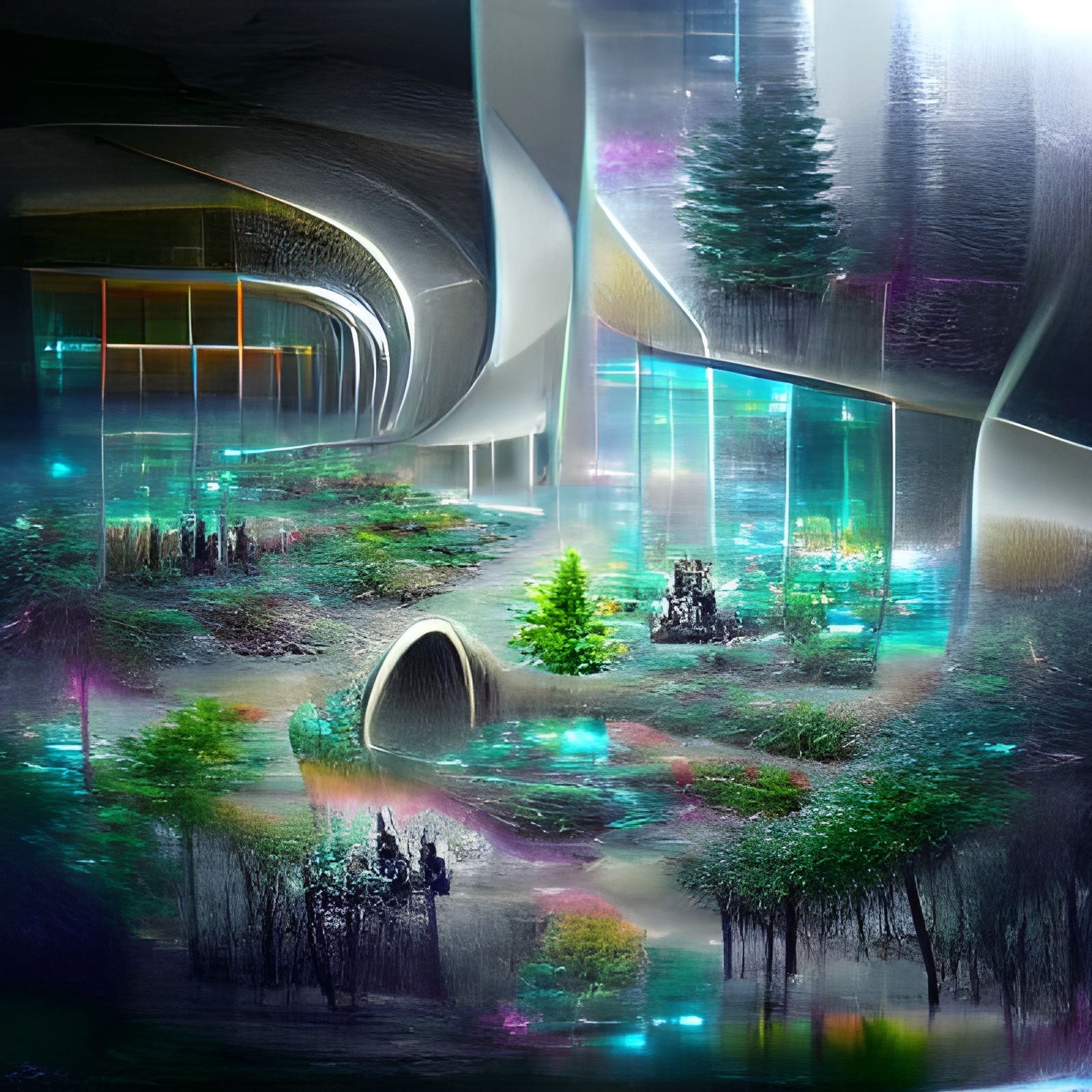 Futuristic Underground Research Facility in Astral Style