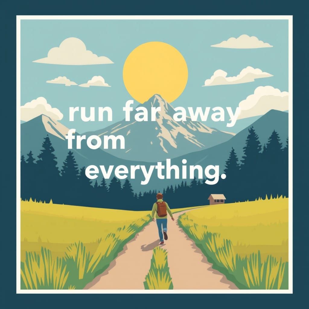 Surreal Runner Escapes Chaos in the Distance