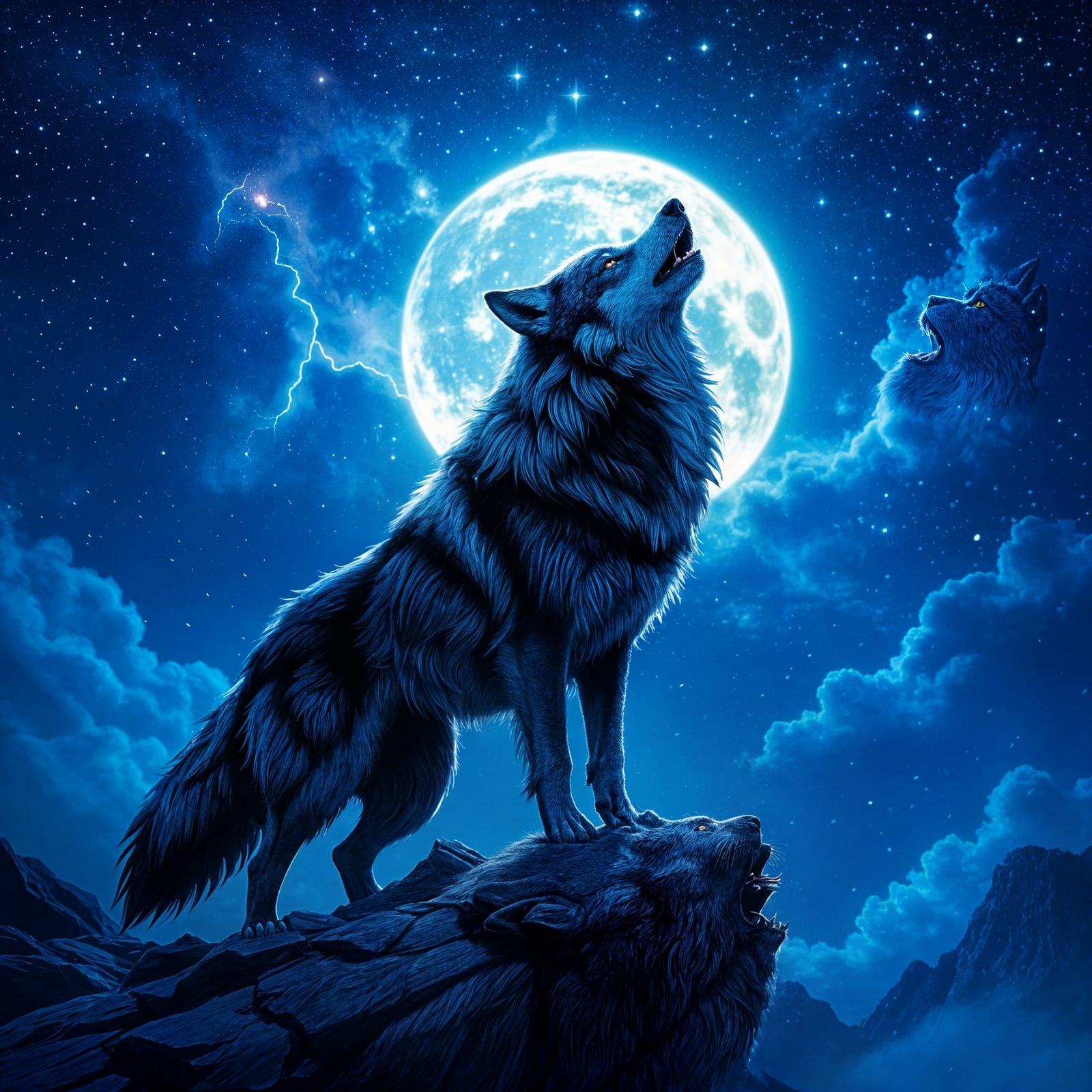 Iron Wolf Howling in Cosmic Nebula