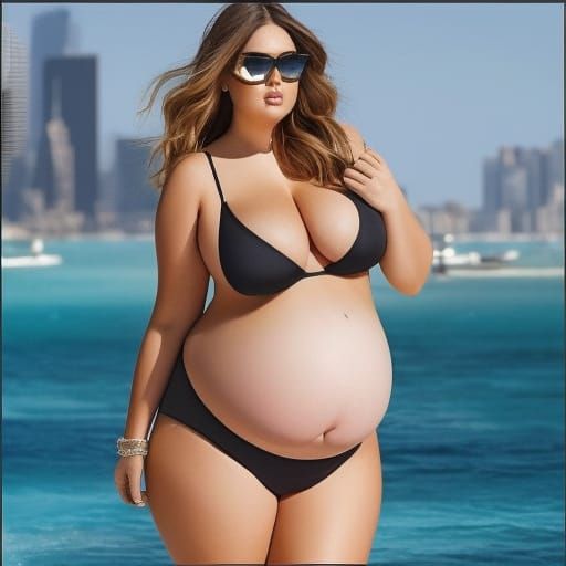 BBW with Bloated Belly: An Overindulgence Image