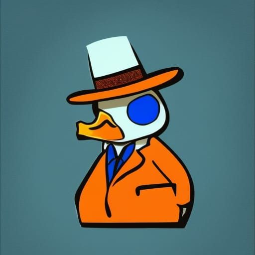 Skeleton Petting Duck: Pop Art Digital Illustration