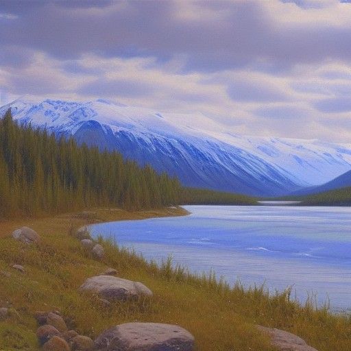 Arctic River God as Oil Painting