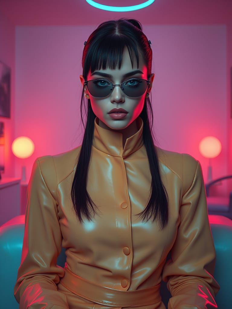 Futuristic Fashionista in Cyberpunk Minimalism