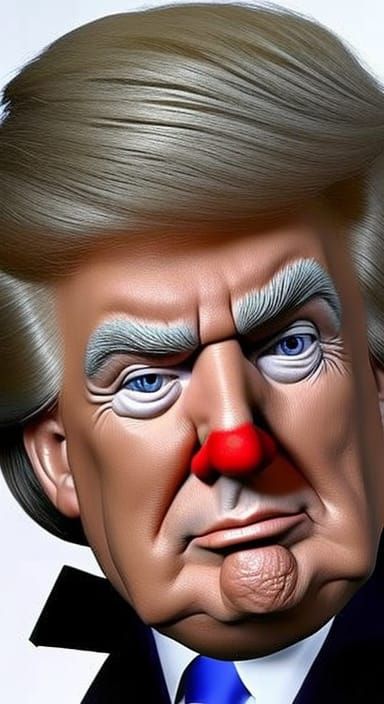 Donald Trump Clown: Photorealistic Face View