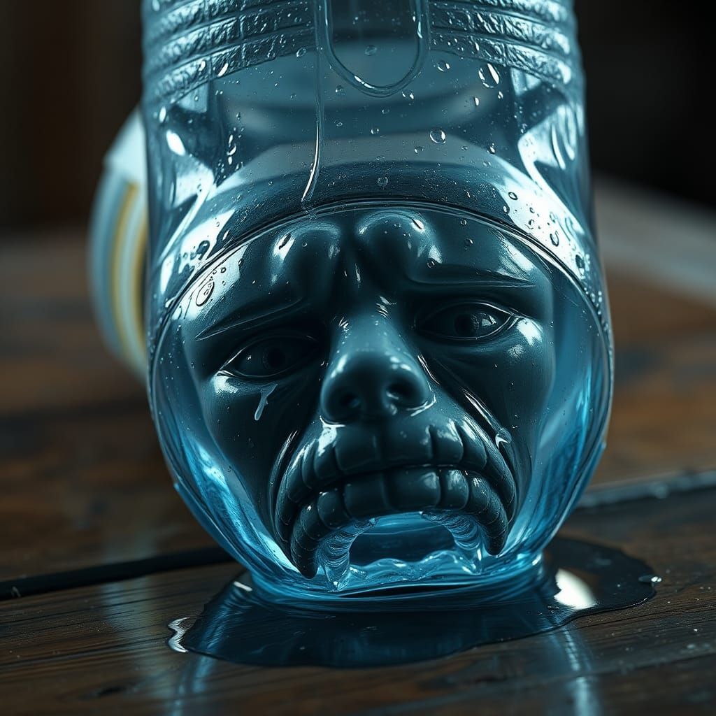 Crying Water Bottle: 3D Render in Unreal Engine 5