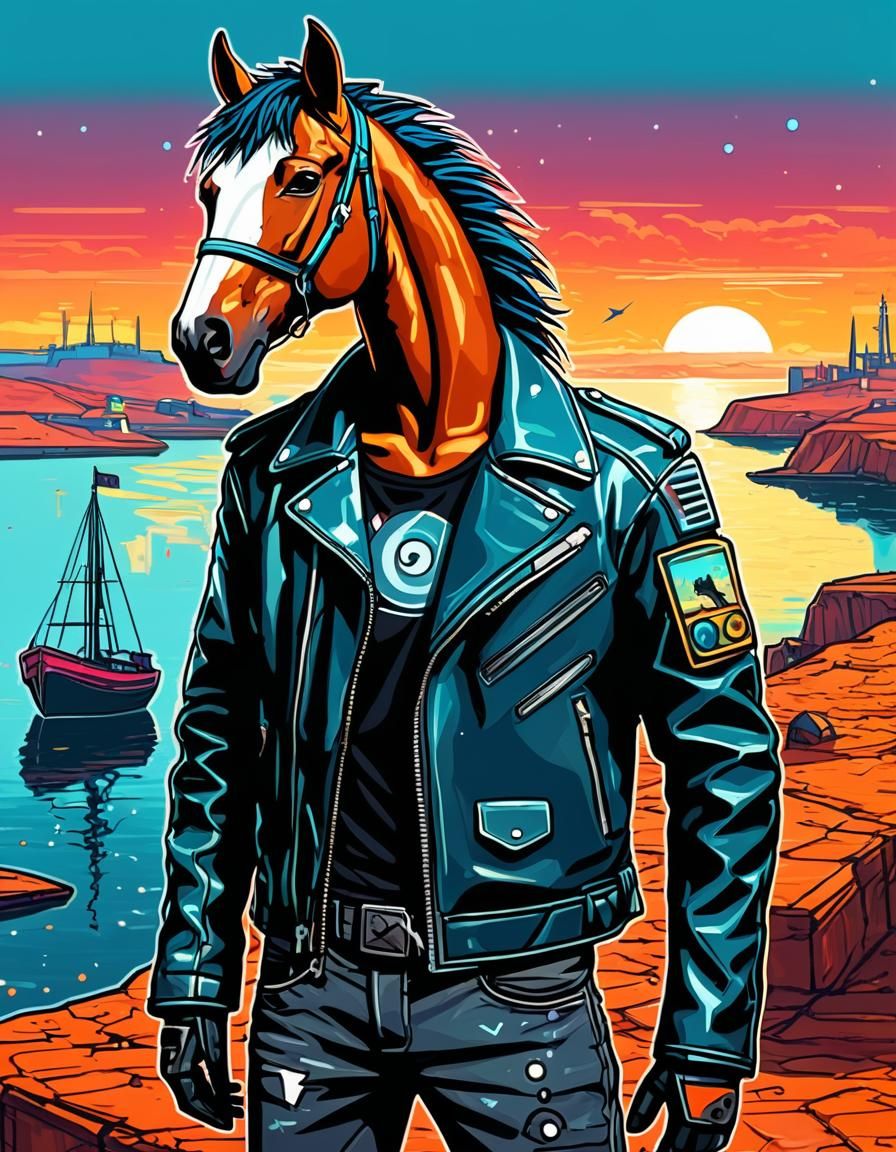 punk Anthropomorphic horse