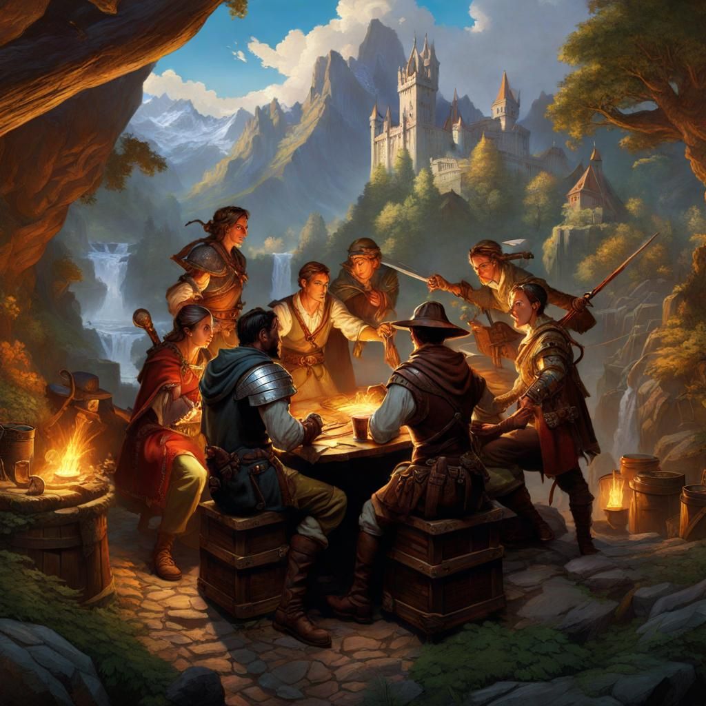 D&D Teamwork: Fantasy Art in Rockwell Style