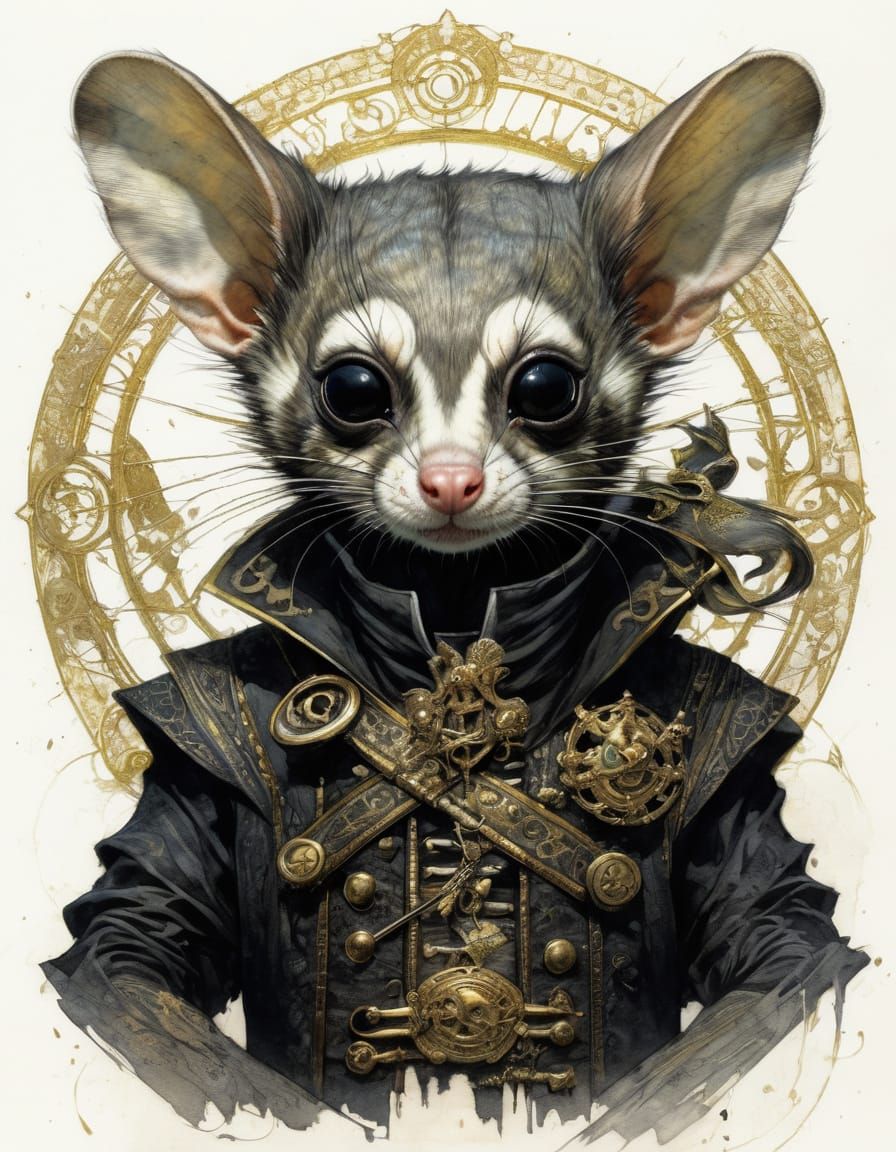 Pirate Sugar Glider, Insanely Detailed Illustration