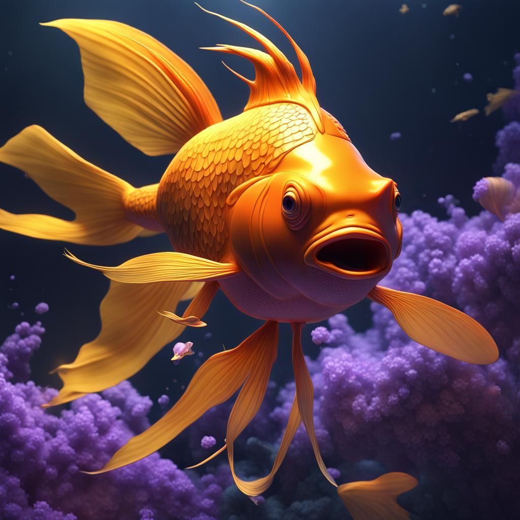 Hirohito as Goldfish: Dark Fantasy Concept Art