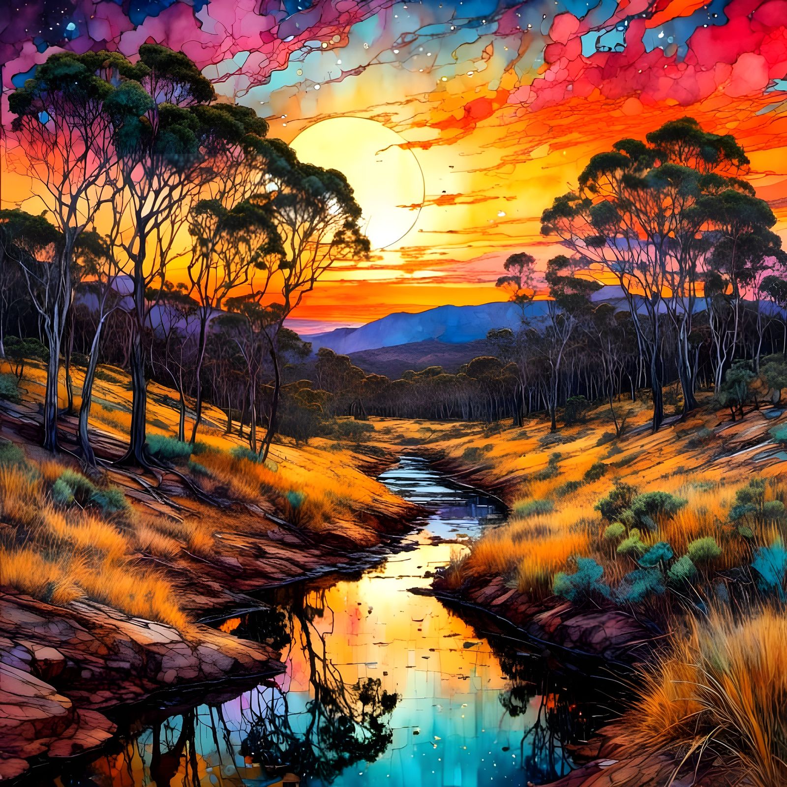 Australian landscape - dusk in the bush