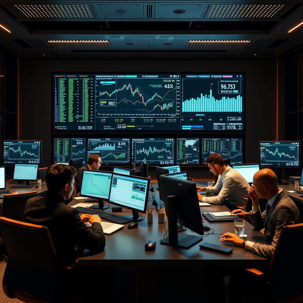 Trading Class in Luxurious Office with Interactive Whiteboar...