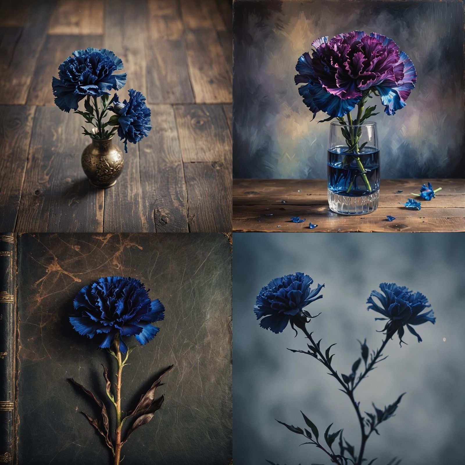 Dark Blue Carnation Close-Up