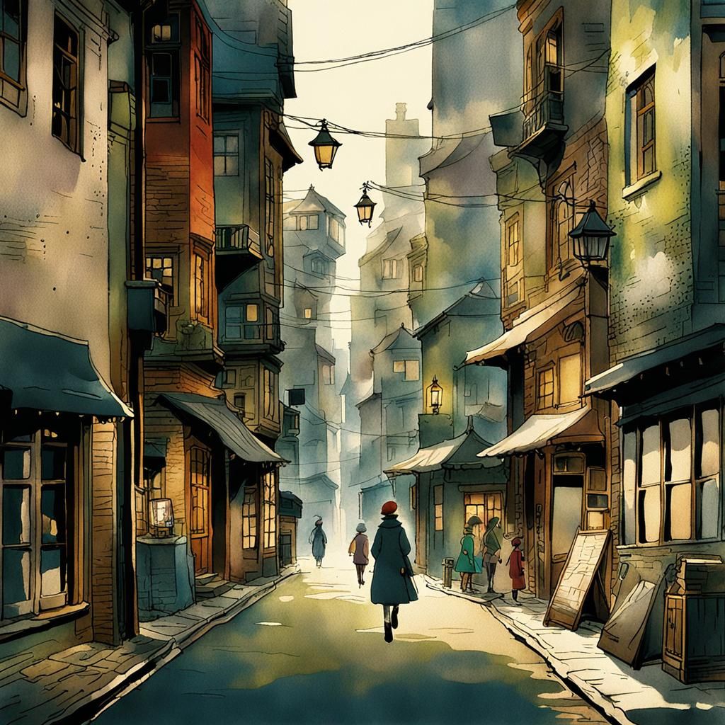 Girl Rides Dog in Whimsical Anime Style