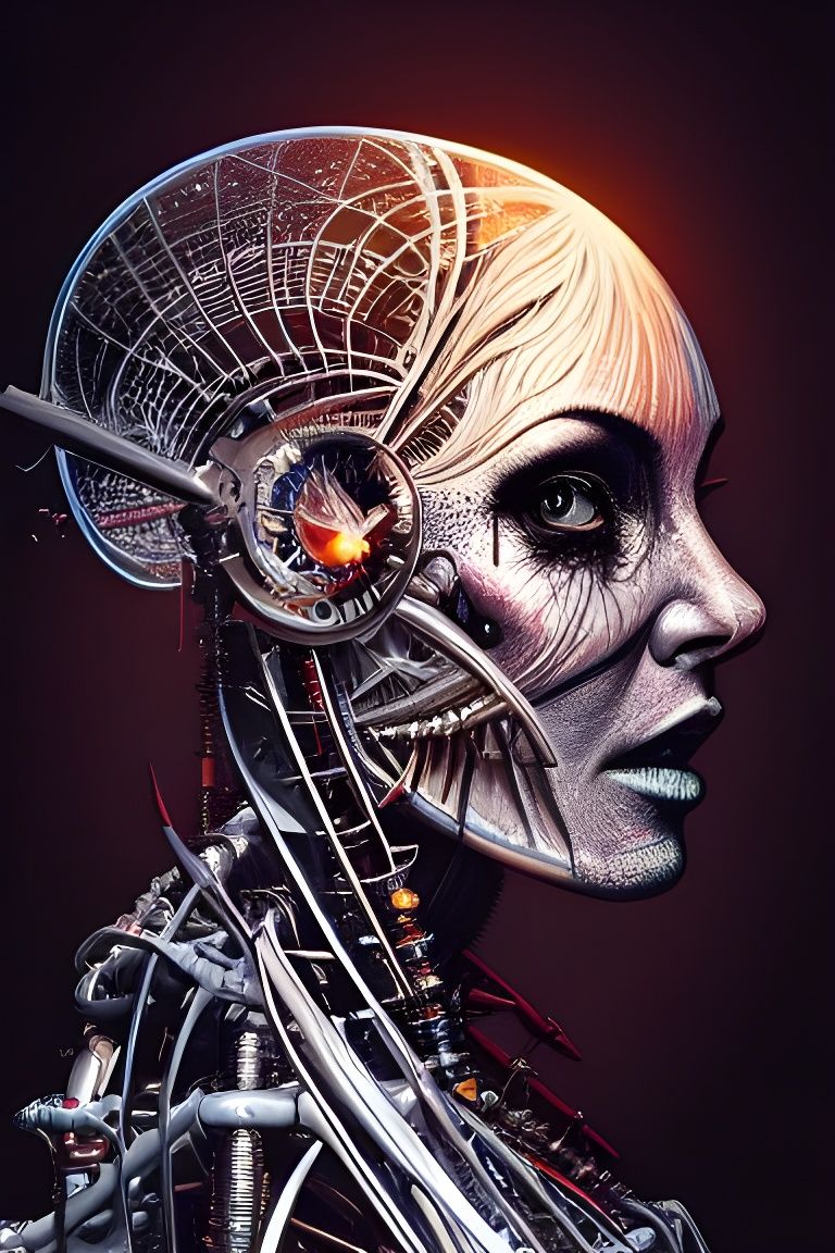 Biomechanical Goddess: Hyper-Detailed Digital Art